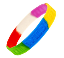 bracelets silicone multicouleurs imprimés