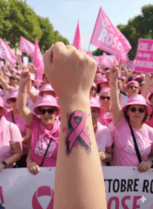 tatouages temporaires personnalisés octobre rose