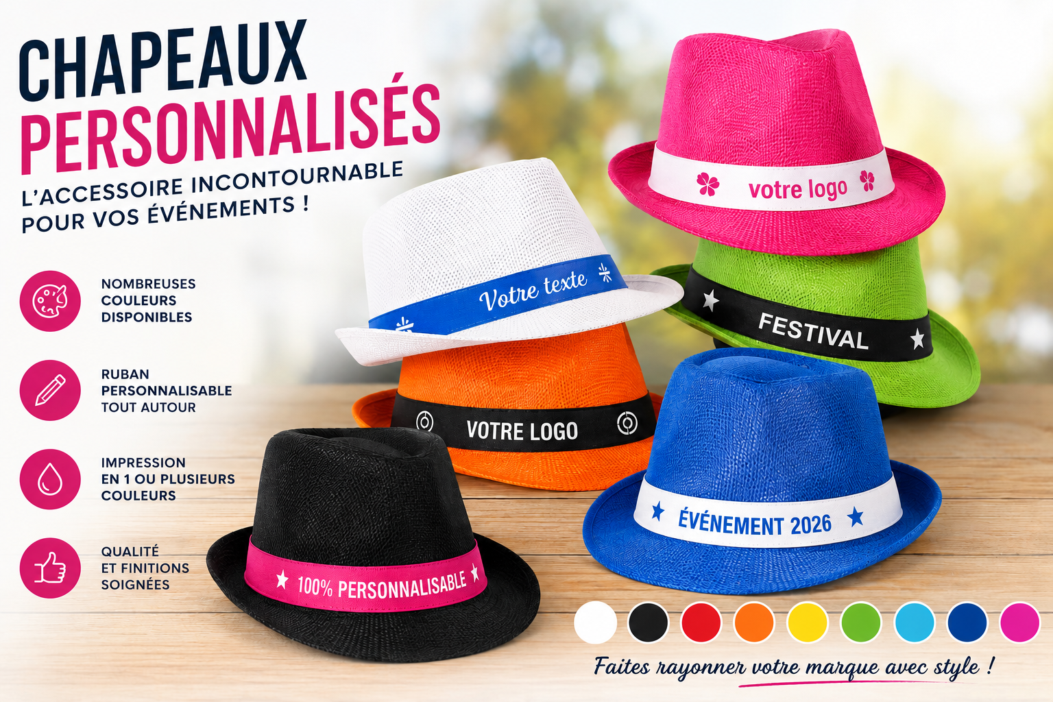 You are currently viewing Chapeaux personnalisés : l&rsquo;accessoire publicitaire incontournable pour vos événements